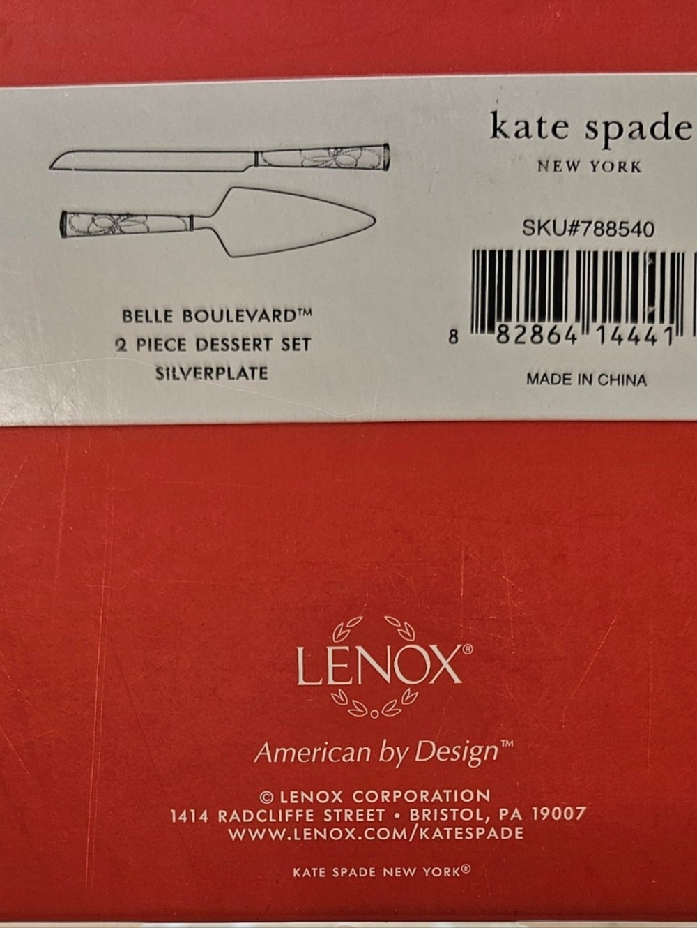 Kate Spade x Lenox Belle Boulevard Silverplate Dessert Serving Gift Set NWOT Wed - Picture 7 of 7